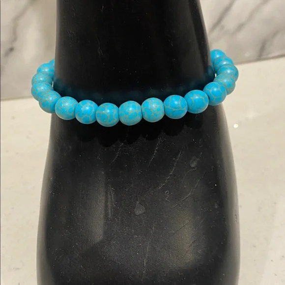 Blue howlite Beaded Bracelet - Picture 3 of 4